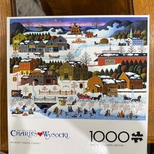 Hickory Haven Canal Charles Wysocki 1000 pc Buffalo Games puzzle Complete